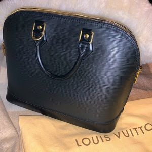 Vintage Louis Vuitton Alma Black Epi Handbag